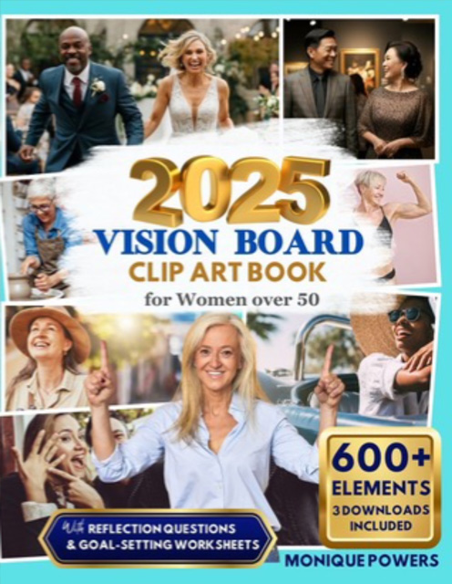 2025 Vision Board Clipart Book for Women Over 50