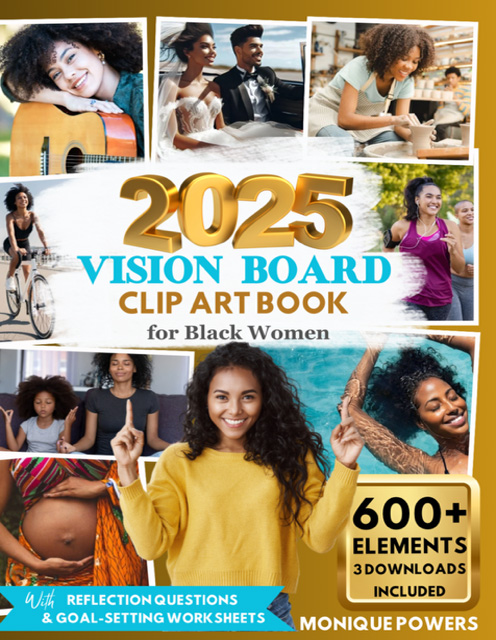 2025 Vision Board Clipart Book for Black Women